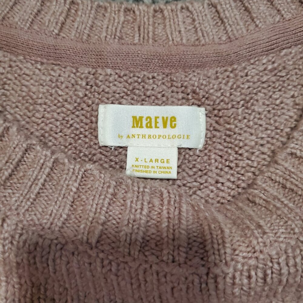 MEAVE for Anthropologie Crewneck Puff Sleeve Worn Crop Sweater - XL - Picture 4 of 9